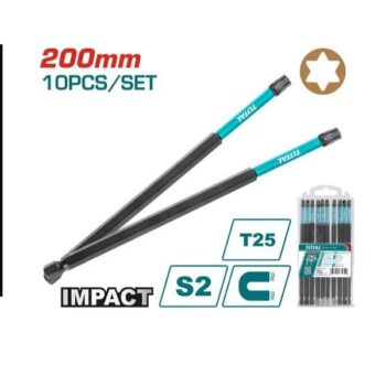 10 Pcs Impact Screwdriver Bits Set (T25, 200mm) - TOTAL TACIM16T2583