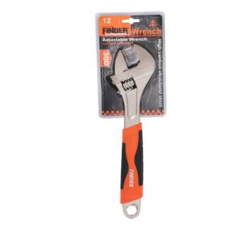 10inch Adjustable Wrench with PVC Grip - 250mm, Nickle Plated, Measuring Scale - Finder 192009