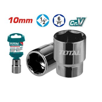 10mm Hexagonal Socket - ½ inch Square Drive, 6Point - TOTAL THTST12101