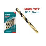 11.5mm HSS Drill Bit Set 5Pcs - TOTAL TAC101153