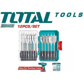 12 Pcs Flat Wood Drill Bits Set - TOTAL TACSDL1206