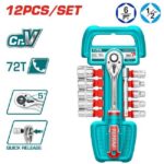 12 Pcs Socket Set - ½ inch Square Drive, 6Point - TOTAL THT141121