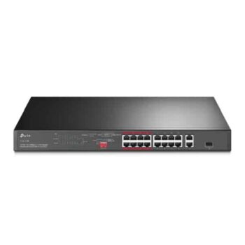 16-Port 10/100 Mbps + 2-Port Gigabit Rackmount Switch with 16-Port PoE+ - TPLINK TL-SL1218P