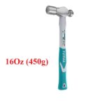 16oz/450g Ball Pein Hammer with Fiberglass Handle - TOTAL THT74166