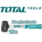 16oz/450g Rubber Hammer with Fiberglass Handle - TOTAL THT761616