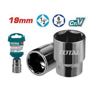 19mm Hexagonal Socket - ½ inch Square Drive, 6Point - TOTAL THTST12191