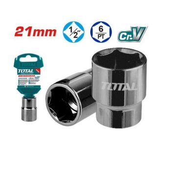 21mm Hexagonal Socket - ½ inch Square Drive, 6Point - TOTAL THTST12211