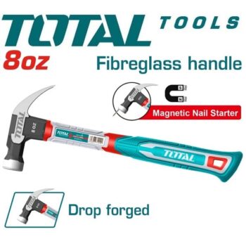 220g (8oz) Claw Hammer with Fiberglass Handle - TOTAL THCH61008