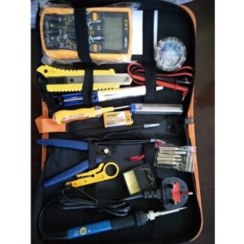 23 piece Electronic Repair Tool Set with A830L Digital Multimeter and soldering gun