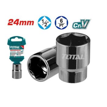 24mm Hexagonal Socket - ½ inch Square Drive, 6Point - TOTAL THTST12241