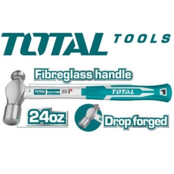 24oz/660g Ball Pein Hammer with Fiberglass Handle - TOTAL THT74246