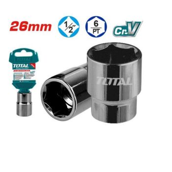 26mm Hexagonal Socket - ½ inch Square Drive, 6Point - TOTAL THTST12261