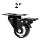 2inch Black Swivel Caster with Polyurethane Wheel and Locking Brake
