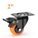 2inch Orange Swivel Caster with Polyurethane Wheel and Locking Brake