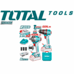 2pcs Combo Kit with Cordless Impact Drill, Cordless Impact Wrench, 2Pcs 2Ah Battery Pack, Charger, 47 Pcs Accessories & 3 Pcs Sockets - Total TCKLI20275