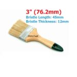 3 inch Flat Paint Brush with Wooden Handle - Pulsar 3"