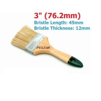 3 inch Flat Paint Brush with Wooden Handle - Pulsar 3"