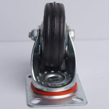 3inch Black Caster with Rubber Wheel, Swivel Plate and Locking Brake