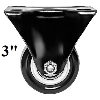 3inch Black Fixed Plate Caster with Polyurethane Wheel