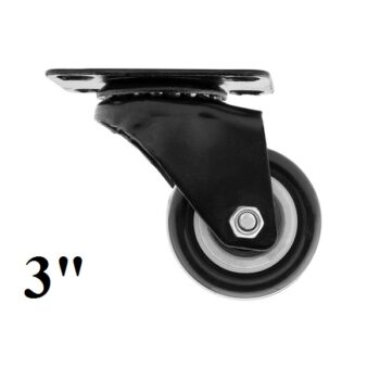 3inch Black Swivel Caster with Polyurethane Wheel and without Lock