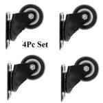 3inch Black Swivel Caster with Polyurethane Wheel and without Lock (Set of 4Pieces)