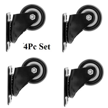 3inch Black Swivel Caster with Polyurethane Wheel and without Lock (Set of 4Pieces)