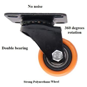 3inch Orange Swivel Caster with Polyurethane Wheel and without Lock