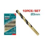 3mm HSS Drill Bit Set 10Pcs - TOTAL TAC100303
