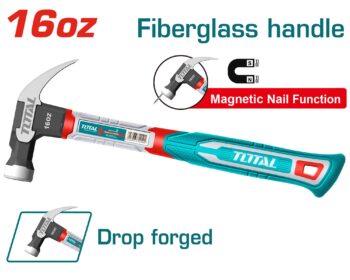450g (16oz) Claw Hammer with Fiberglass Handle - TOTAL THCH61016