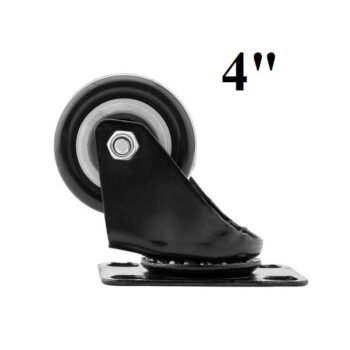 4inch Black Swivel Caster with Polyurethane Wheel and without Lock