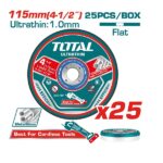 4½ inch (115mm) Ultra-thin Metal Cutting Disc Set (25Pcs) - TOTAL TAC11011525