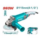 4½ inch Angle Grinder – 960W, 115mm - Total TG10911576