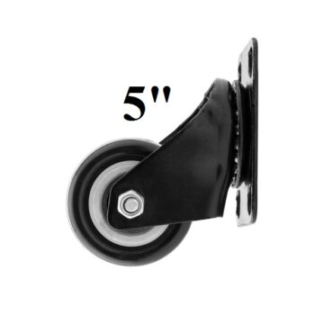 5inch Black Swivel Caster with Polyurethane Wheel and without Lock