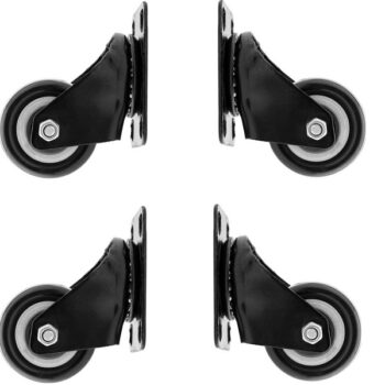 5inch Black Swivel Caster with Polyurethane Wheel and without Lock (Set of 4Pieces)