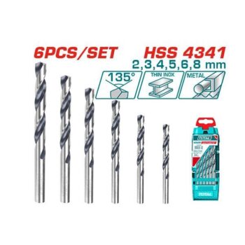 6 Pcs HSS Twist Drill Bits Set - TOTAL TACSD0065
