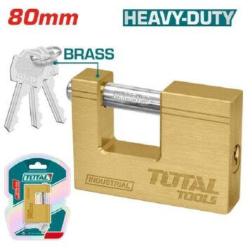 80mm Heavy Duty Brass Block Padlock - TOTAL TLK32803