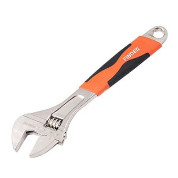 8inch Adjustable Wrench with PVC Grip  - 200mm, Nickle Plated, Measuring Scale - Finder 192008
