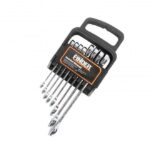 8PCS Ratchet Combination Wrench Set (8-->19mm , Plastic Frame Organizer) - Finder 192193