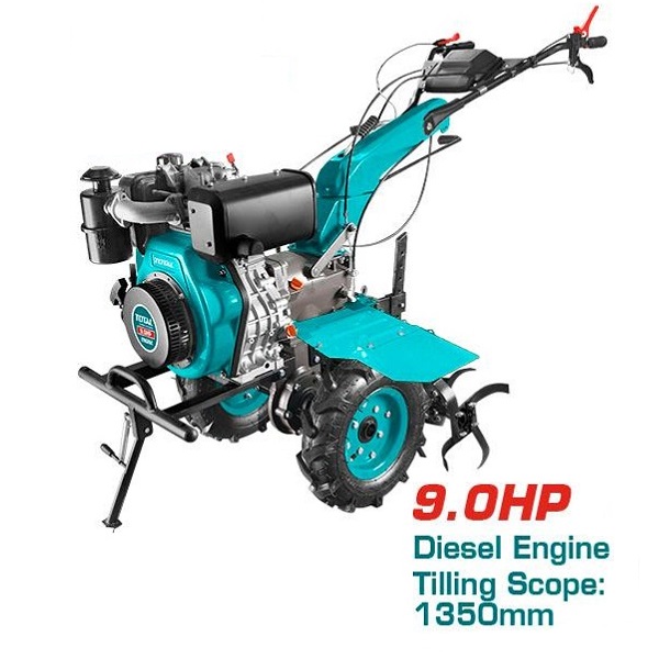 9HP Diesel Tiller 300mm Tilling depth 1350mm Tilling Scope – TOTAL TDC13501D