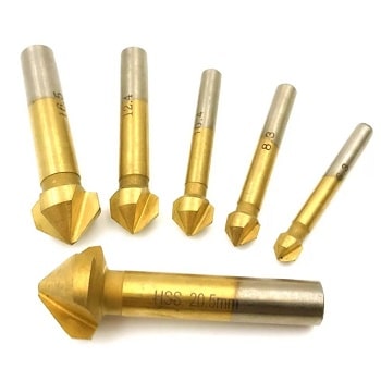 High-Speed Steel Countersinks for Screws - Set of 6 bits