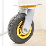 High Capacity Caster with Rubber Wheels - Black,  4inch Diameter