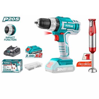 Li-ion Cordless 2 Pcs Combo Kit (Hand blender, Impact Drill) - TOTAL TOSLI22112