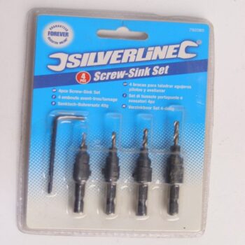 Silverline Screw-Sink Set- 4 pcs Countersink Drills Set