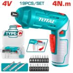 ¼ inch Cordless Screwdriver - Charging via USB Type-C Cable (cable sold separately) - Total TSDLI0442